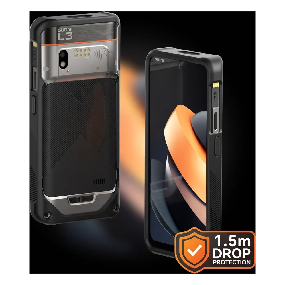 Funda Protectora / Silicona Reforzada / Protección 1.5 m (4.9 ft) / SUNMI L3 / Acceso Completo / Negro – vista 2