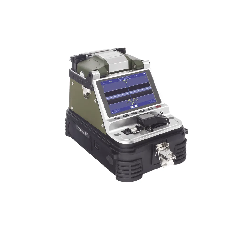 Fusionadora de Fibra Óptica Multimodo y Monomodo / 6 Motores / Alineación por Núcleo / OPM + VFL / Cleaver Eléctrico de un Solo Paso / Capacitación Remota Gratuita