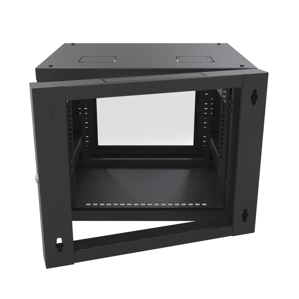 Gabinete Abatible de Pared (Con Marco Trasero) con Rack 19" de 9 Unidades. Ventana de Cristal Templado. – vista 4