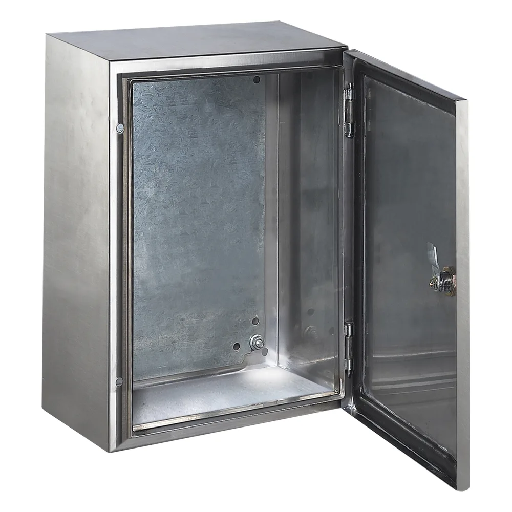 Gabinete de Acero Inoxidable IP66 Uso en Intemperie (600 x 800 x 200 mm) con Placa Interna Galvanizada.
