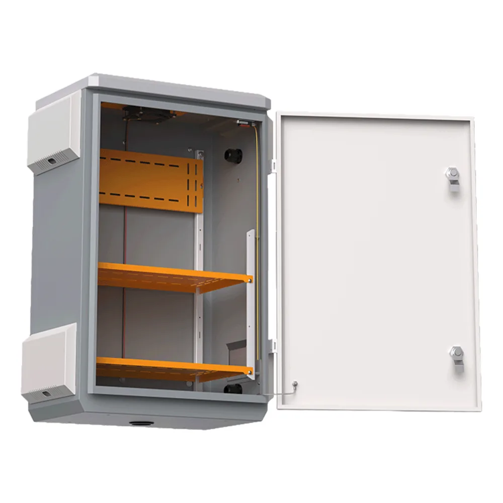 Gabinete de Acero Ventilado para Exterior 380 x 660 x 240 mm con Rieles DIN y 4 Placas Laterales para Montaje de Equipos por Fuera – vista 3