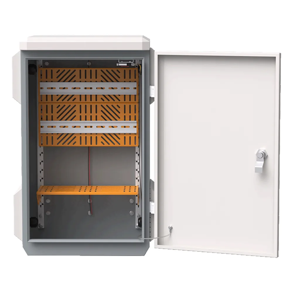 Gabinete de Acero Ventilado para Exterior 680 x 480 x 315 mm con Rieles DIN y 4 Placas Laterales para Montaje de Equipos por Fuera – vista 2