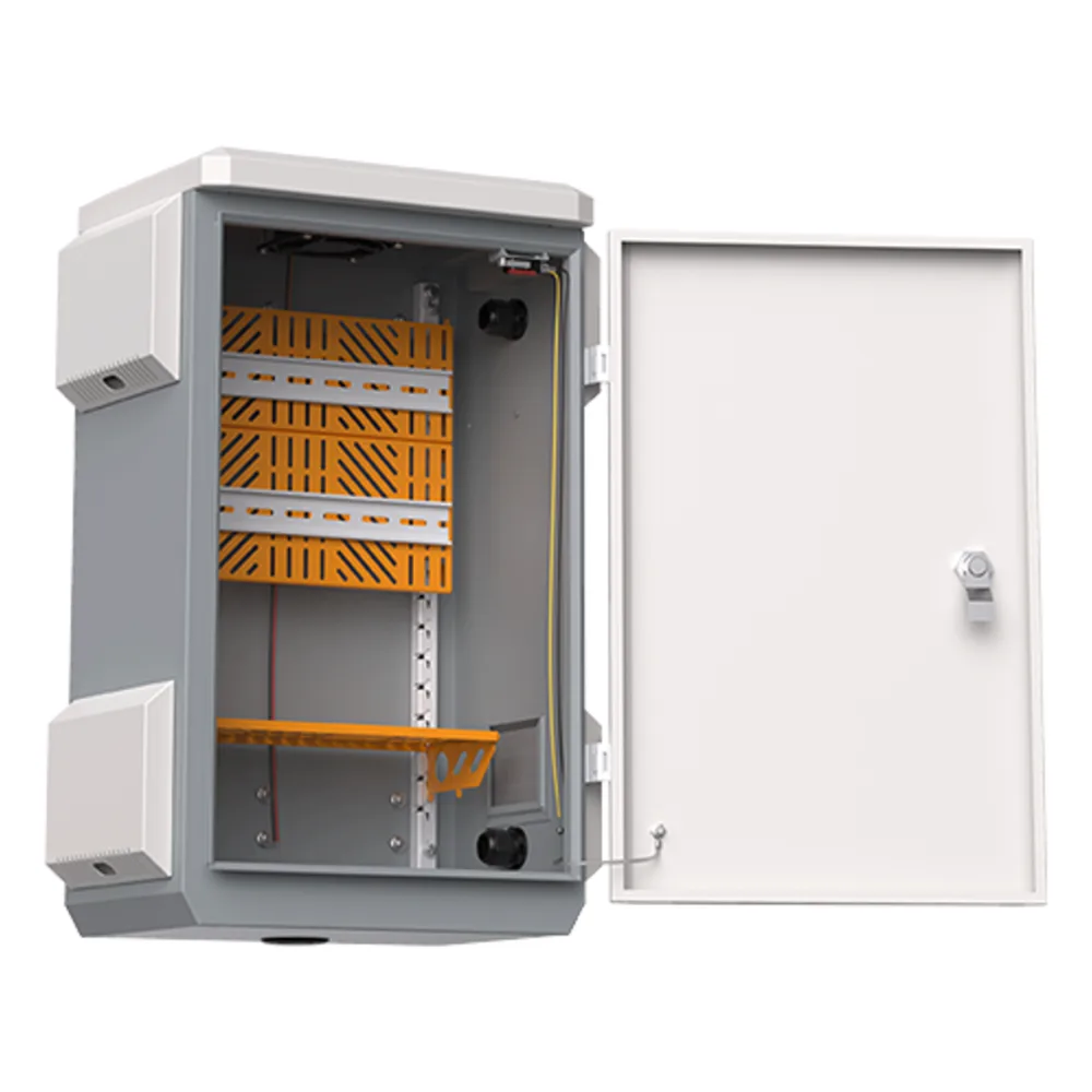 Gabinete de Acero Ventilado para Exterior 680 x 480 x 315 mm con Rieles DIN y 4 Placas Laterales para Montaje de Equipos por Fuera – vista 7