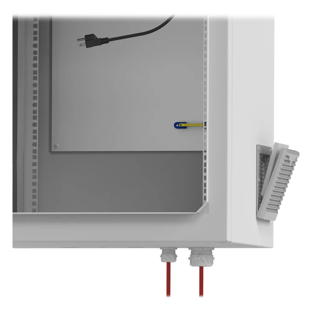 Gabinete de Exterior con Rack de 19" de 24U con Ventiladores y Termostato, Se envía el Gabinete Armado (Montaje a poste o torre se vende por separado). – vista 7
