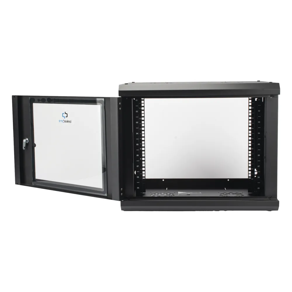Gabinete de Pared con Puerta de Cristal Templado, 455 mm de Profundidad, 9U Rack de 19'', Acero Reforzado – vista 5
