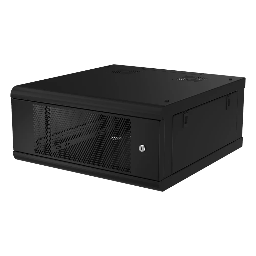 Gabinete de Pared con Puerta Perforada, 635mm de Profundidad, 4U Rack de 19 in, Acero Reforzado