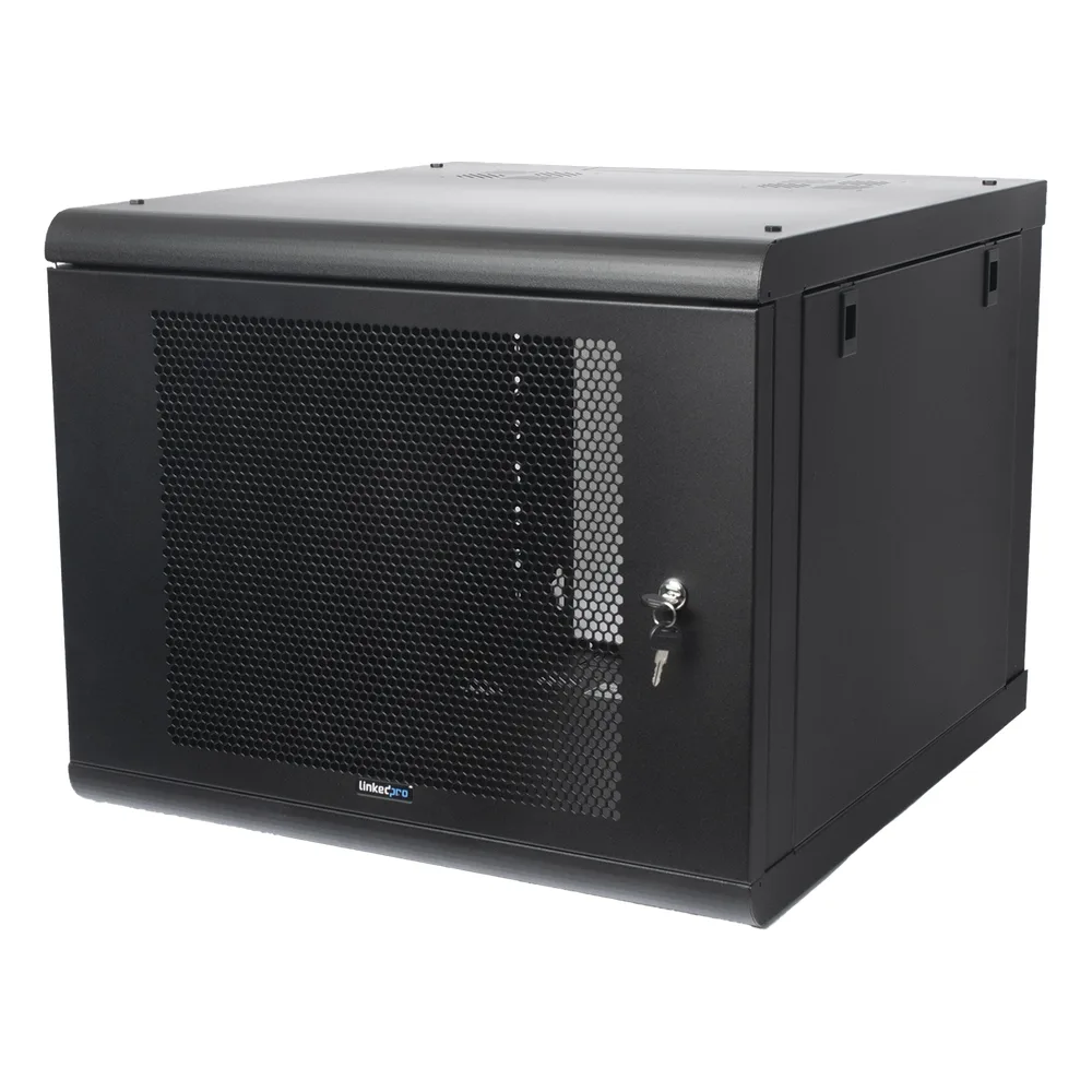 Gabinete de Pared con Puerta Perforada, 635mm de Profundidad, 9U Rack de 19 in, Acero Reforzado – vista 3