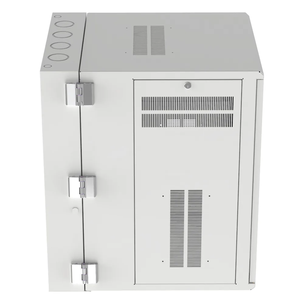 Gabinete PanZone de Montaje en Pared, de 19in, Puerta con Ventana de Seguridad, 18 UR, 762mm de Profundidad, Color Blanco – vista 3