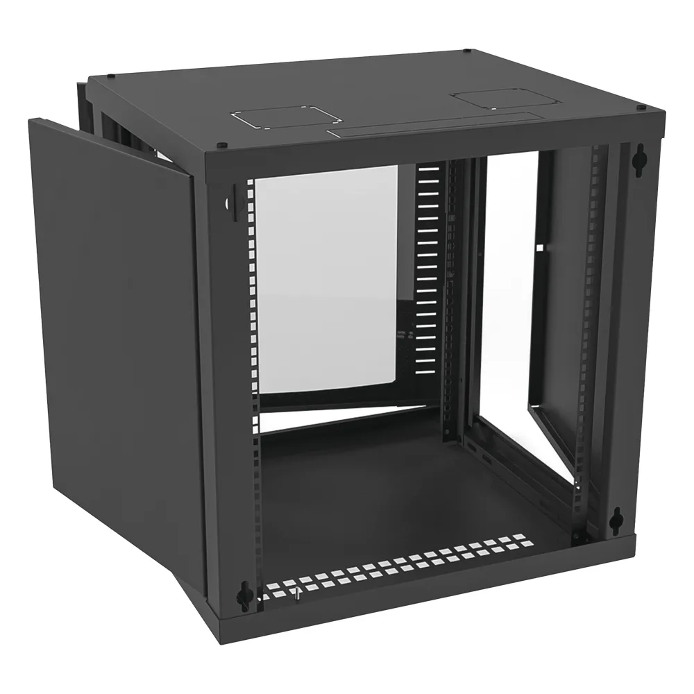 Gabinete para Montaje en Pared Cuerpo Fijo, con 12 Unidades de Rack, de 19in, Puerta de Cristal Templado, Fabricado en Acero – vista 3