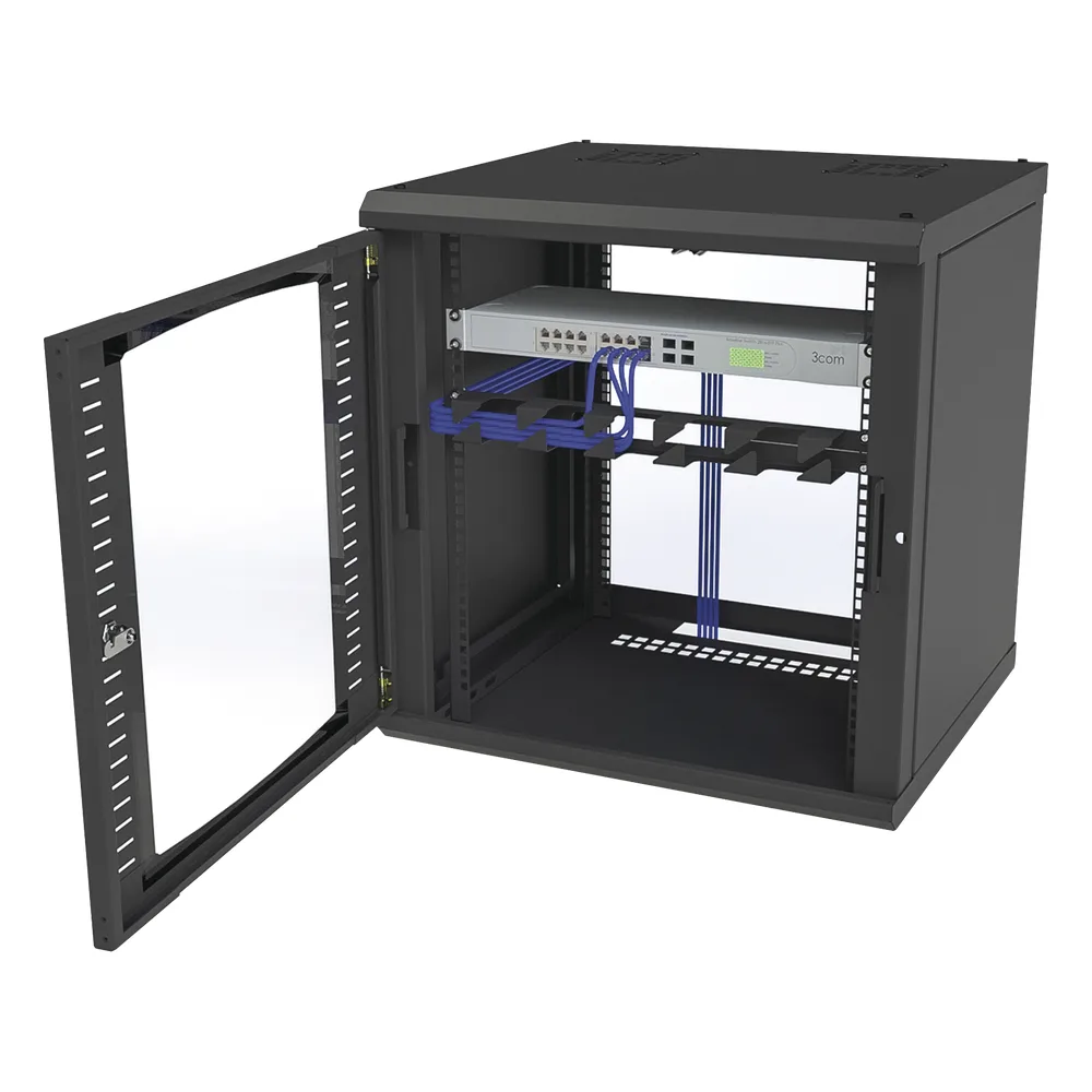 Gabinete para Montaje en Pared Cuerpo Fijo, con 12 Unidades de Rack, de 19in, Puerta de Cristal Templado, Fabricado en Acero – vista 5