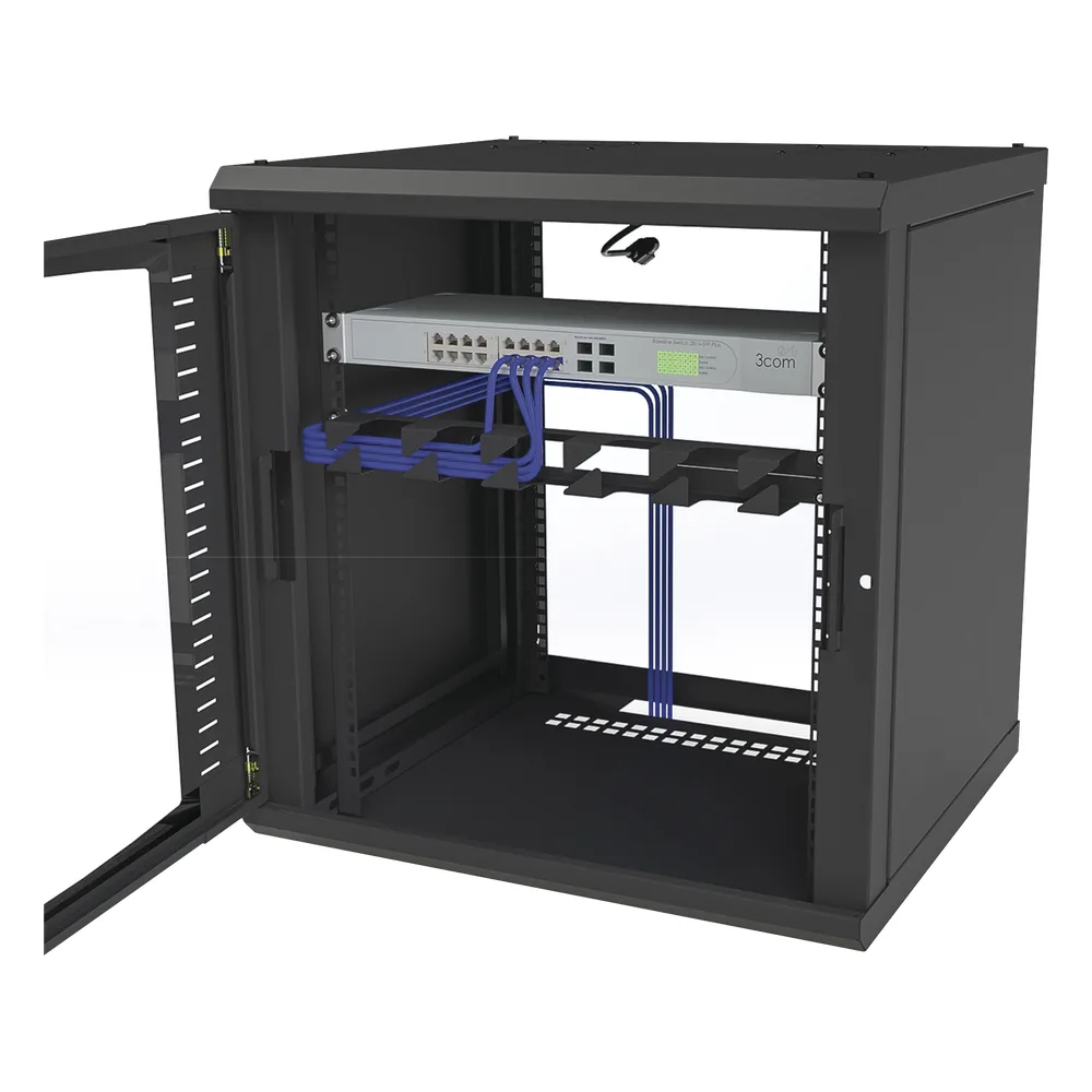 Gabinete para Montaje en Pared Cuerpo Fijo, con 12 Unidades de Rack, de 19in, Puerta de Cristal Templado, Fabricado en Acero – vista 6