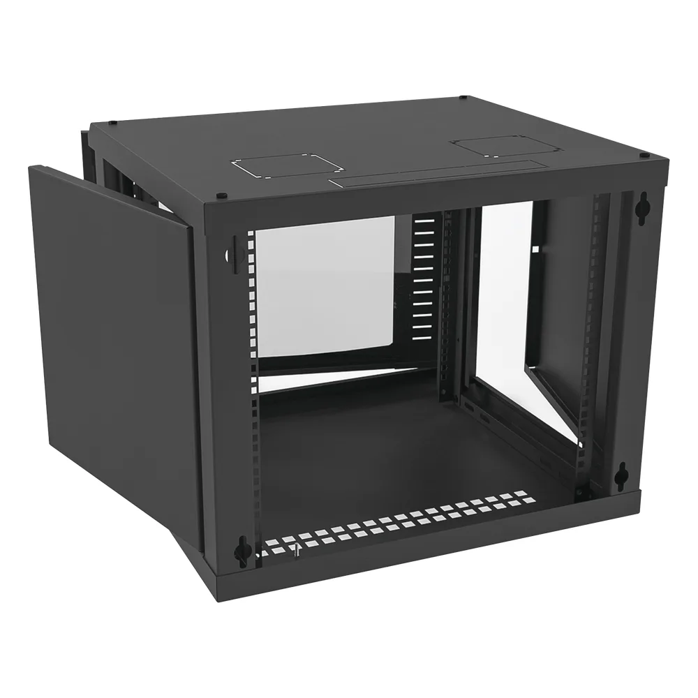 Gabinete para Montaje en Pared Fijo, con 9 Unidades de Rack, de 19in, Puerta de Cristal Templado, Fabricado en Acero – vista 12