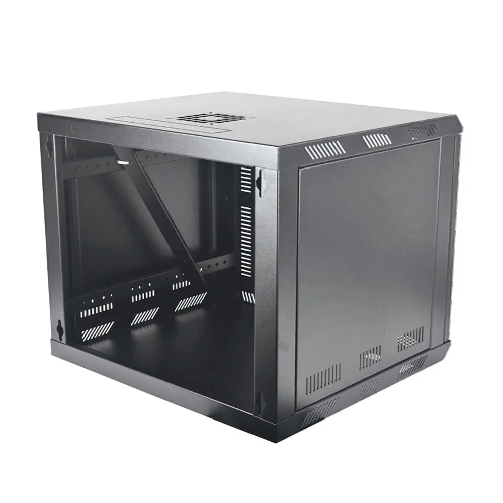 Gabinete para Montaje en Pared Fijo, con 9 Unidades de Rack, de 19in, Puerta de Cristal Templado, Fabricado en Acero – vista 4