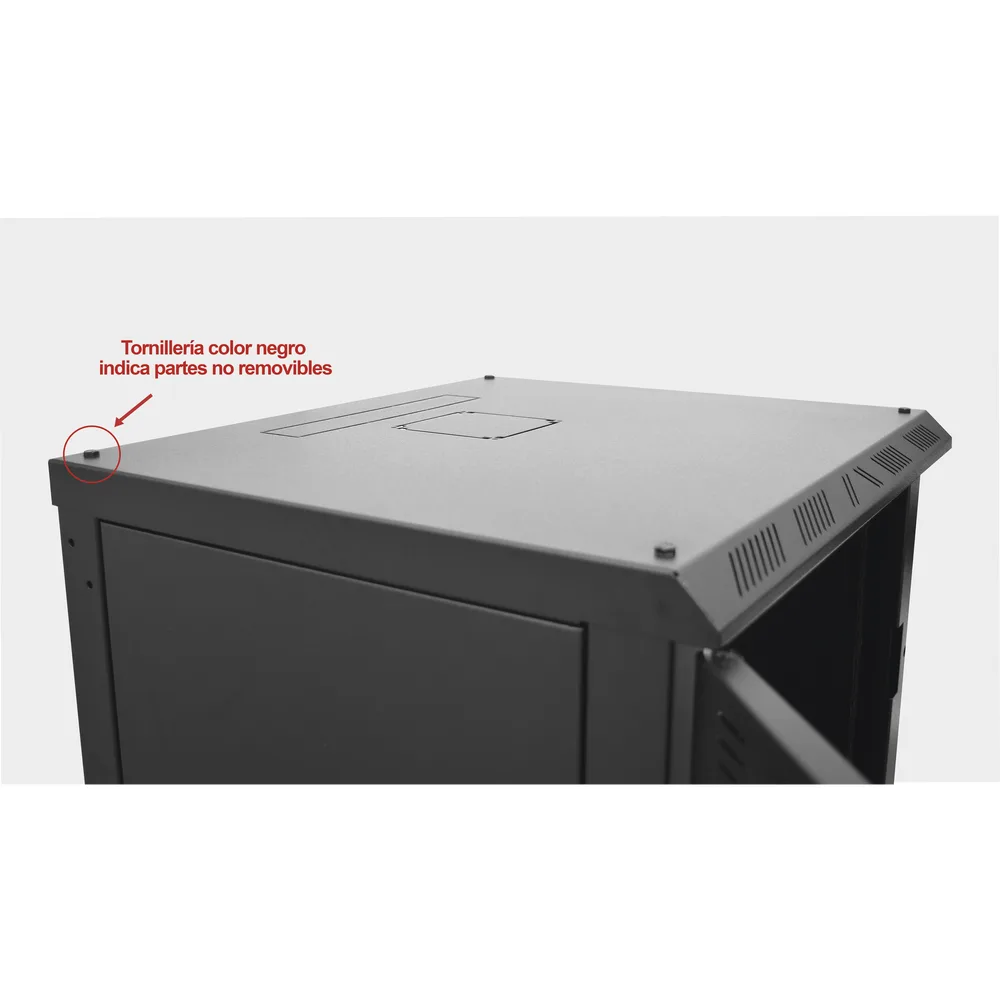 Gabinete para Montaje en Pared Fijo, con 9 Unidades de Rack, de 19in, Puerta de Cristal Templado, Fabricado en Acero – vista 9