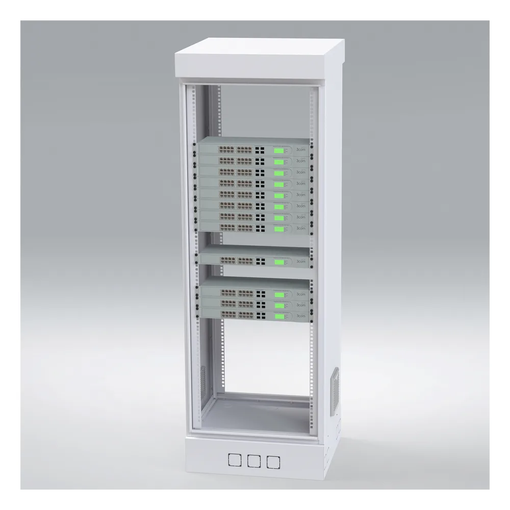Gabinete para Piso, Capacidad, 31 Unidades de Rack, Doble puerta y Postes frontales e intermedios ajustables, Color Blanco, Se envía el Gabinete Armado. – vista 3
