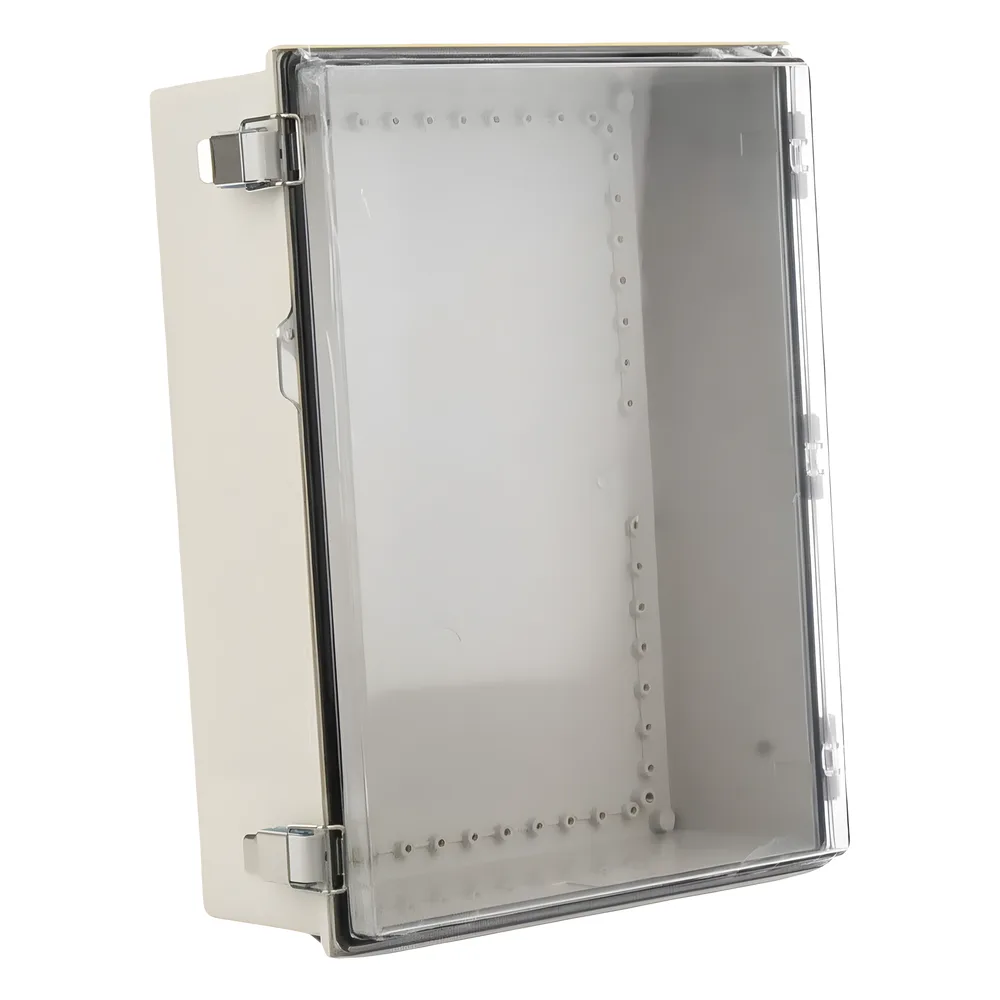 Gabinete Plástico ABS, Puerta Transparente, Uso en Intemperie (350 x 460 x 160 mm) Cierre por Broches Inoxidables y Permite Cerrado con Candado y Llave (Perno 5mm) No Incluido – vista 2