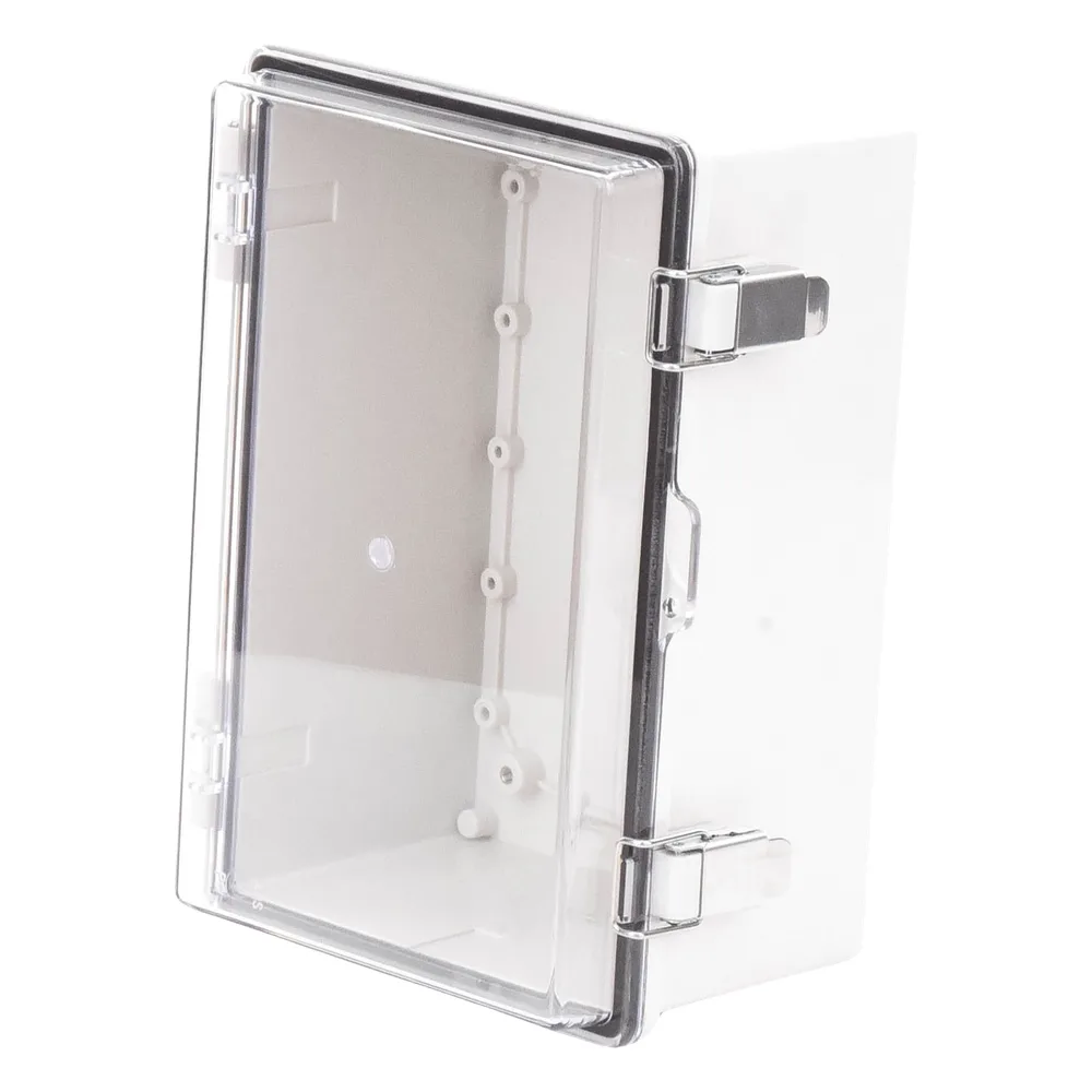 Gabinete Plástico ABS, Puerta Transparente, Uso en Intemperie IP66 (190 x 290 x 140 mm) cierre por Broche Inoxidable y Permite Cerrado con Candado y Llave (Perno 5mm) No Incluido – vista 2