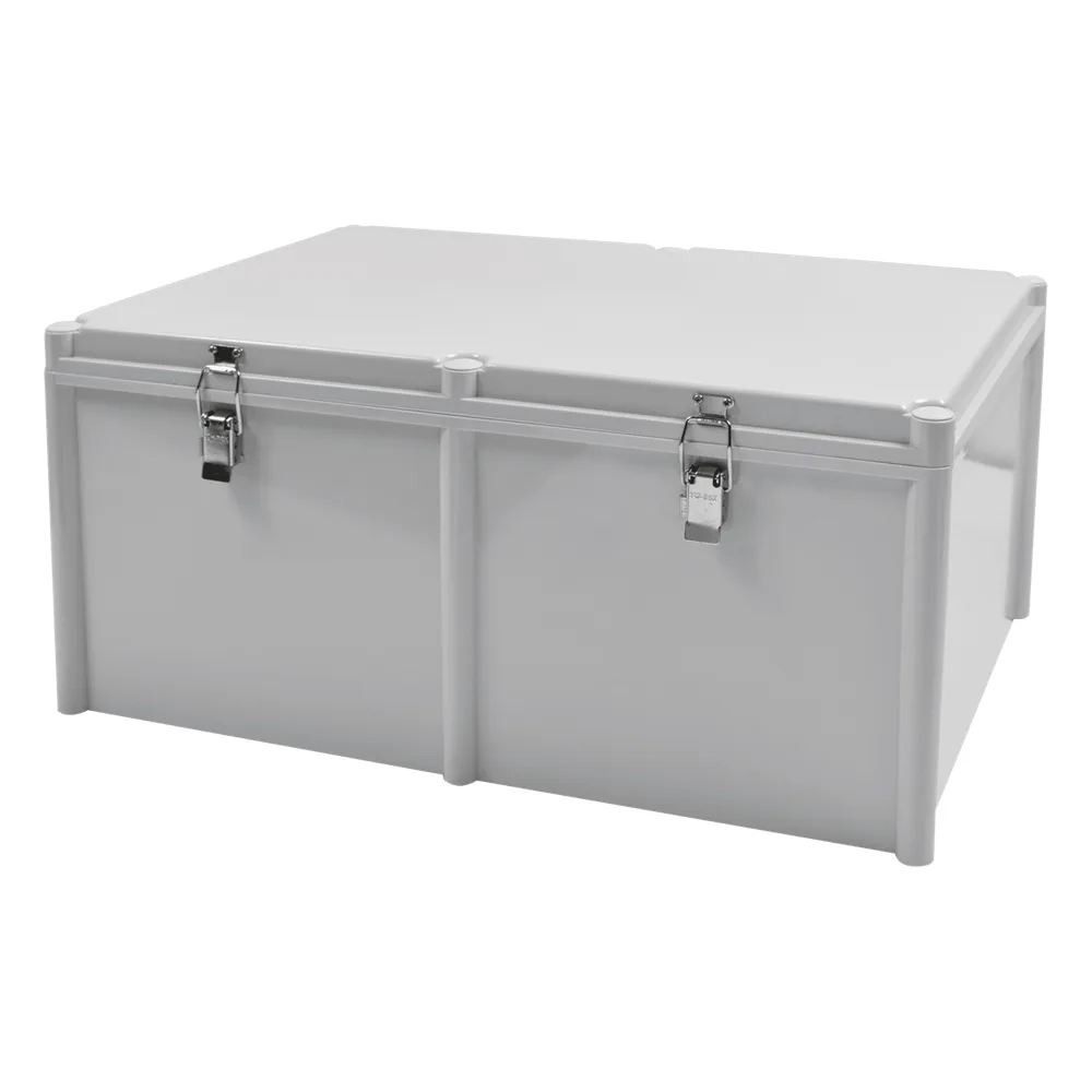 Gabinete Plástico para Exterior (IP65) de 560 X 380 x 265 mm Cierre por broche.