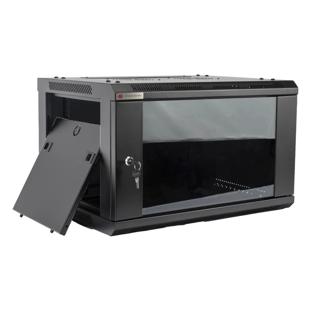 Gabinete PRECISION, Con Puerta de Cristal Templado, de 19in, 6UR, 450mm de Profundidad, Color Negro – vista 4