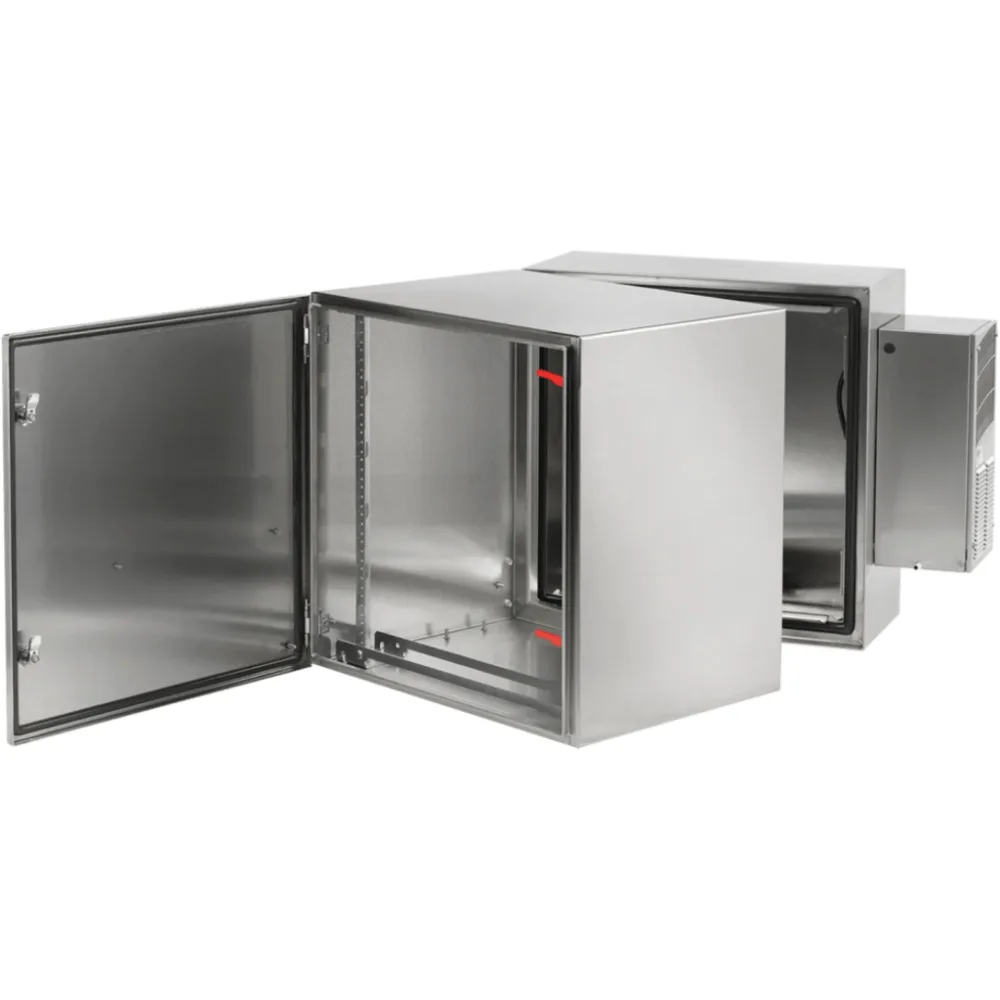 Gabinete ProTek Doble Bisagra / Puerta Sólida con AC / 36x24x28 in (922x600x710 mm) / Acero Inoxidable SS304 Cepillado / NEMA 4 4X 12 / IP66 IK10