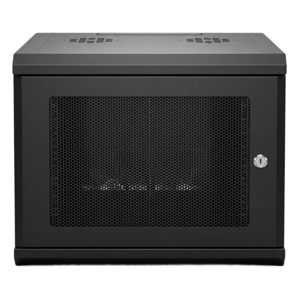 Gabinete Rack 19 Pulgadas / 04 Unidades / Ventilado / Montaje Pared / Acero Calibre 20 / Capacidad 100 kg / Dimensiones 636x606x283 mm (25x23.9x11.1 in)