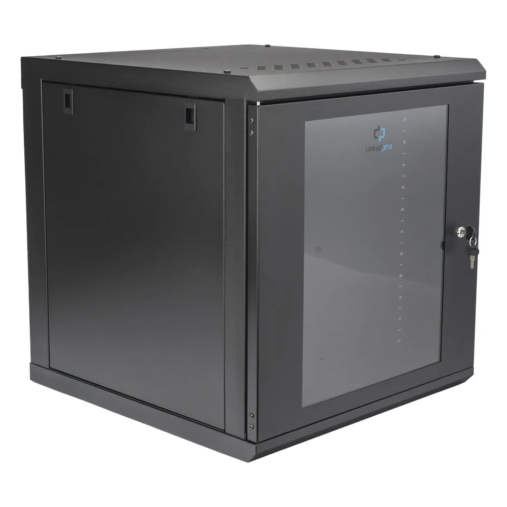 Gabinete Rack de Pared 12 Unidades / 19 Pulgadas / Ventilado / Puerta de Vidrio / Acero Calibre 18 / Carga 100 Kg / 635 x 606 x 612 mm (25 x 23.9 x 24.1 in) / Pintura Electrostática / Negro – vista 5