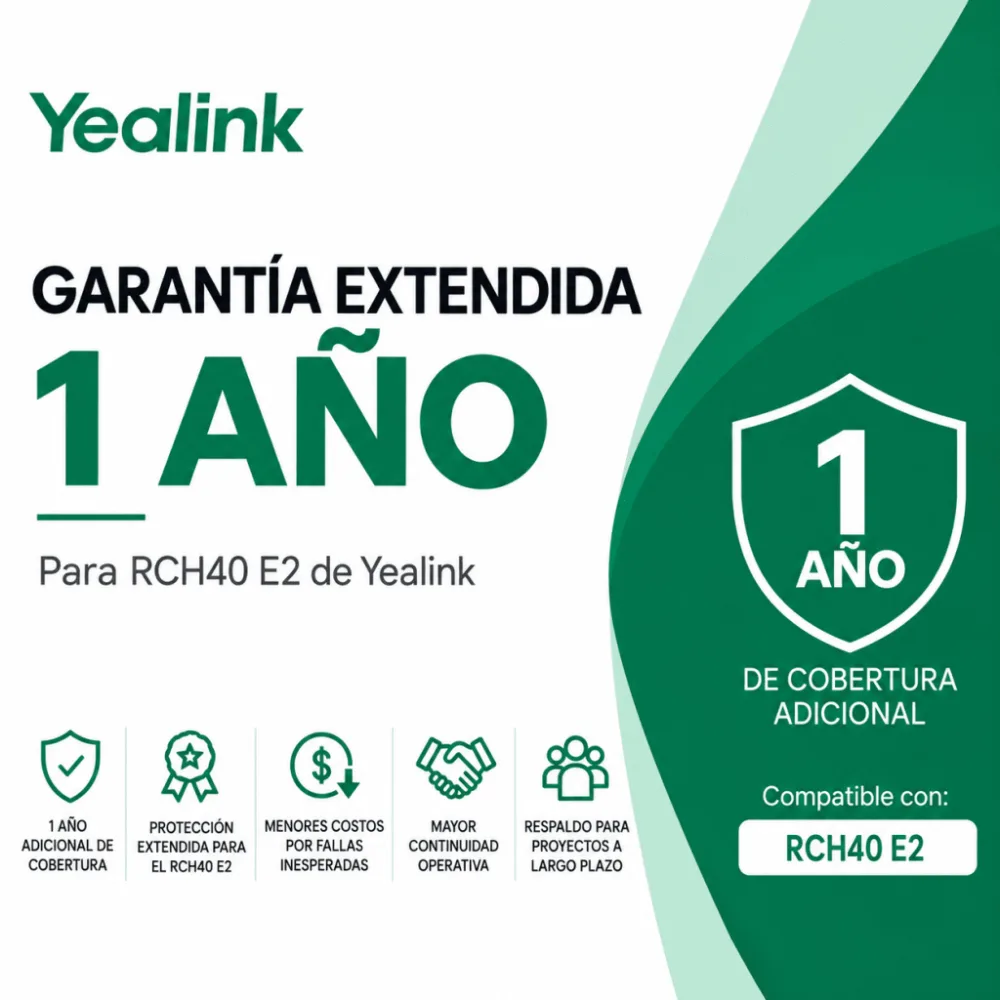 Garantía Extendida de 1 Año para Switch PoE RCH40-E2 de Yealink
