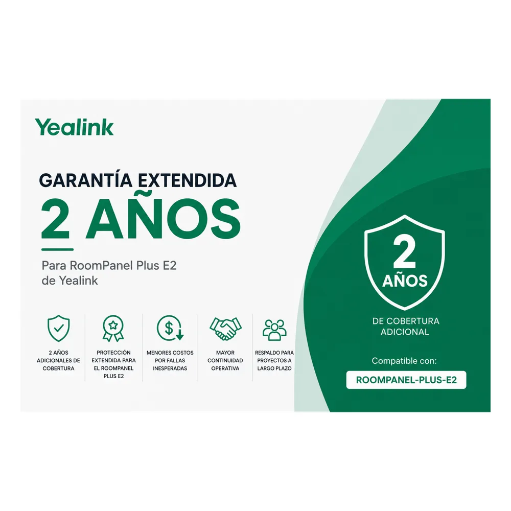 Garantia Extendida de 2 Años para RoomPanel Plus E2 de Yealink