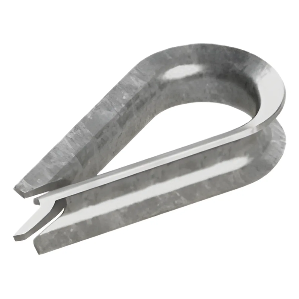 Guardacabo/Cuello/Rozadera para cable de 3/16". Fabricado de Acero Acabado Galvanizado