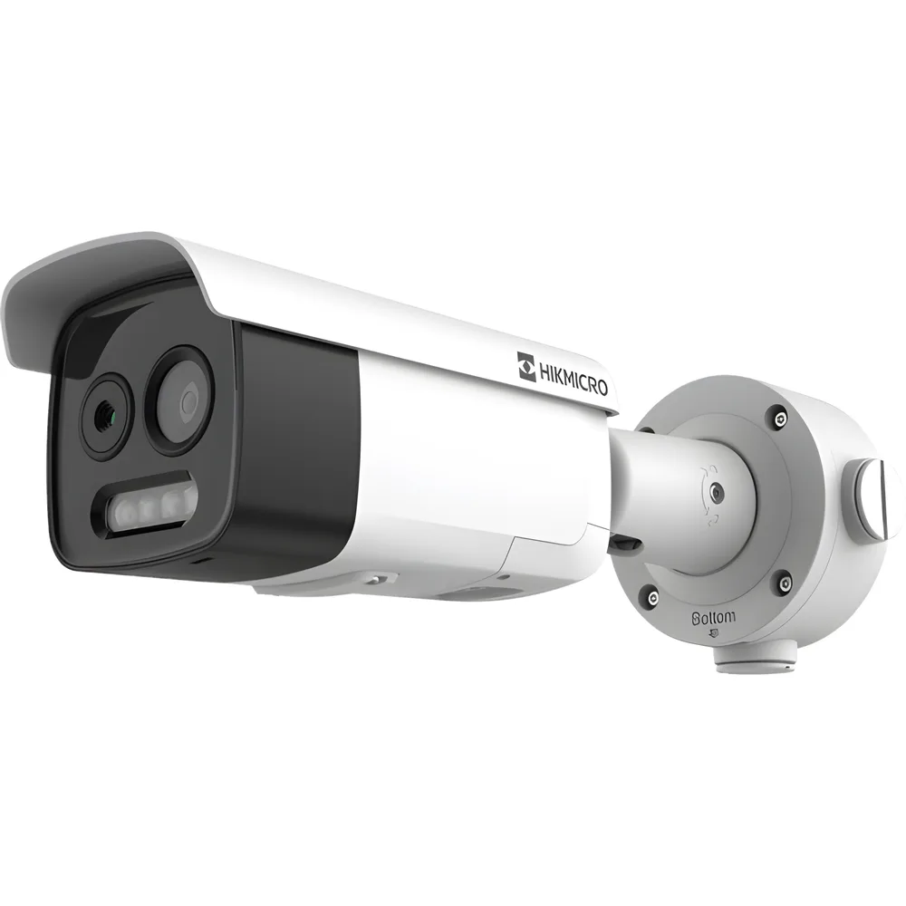 (HIKMICRO) Bala IP Bi-Espectral / Térmica (256 X 192 / 9.7 mm) + Óptica (5 MP / 12.4 mm) / IA GUANLAN / Rango: -20°C a 150°C / 8°C Margen / Detección de Fuego y Humo / Alarma Visual y Audible / Dual Light / PoE / IP67 / IK – vista 3
