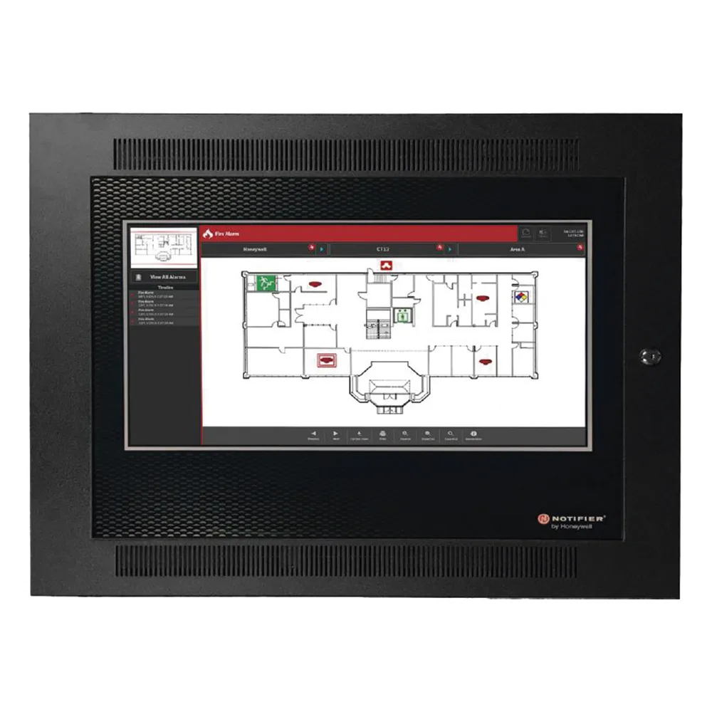 Interfaz gráfica interactiva para bomberos con pantalla táctil LCD de 22 pulgadas, para paneles ONYX y red NOTI-FIRE-NET de NOTIFIER
