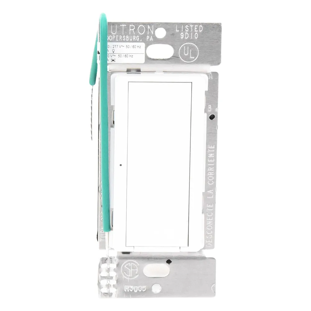 Interruptor de pared on/off para sistema RadioRA 2, doble voltaje 120/277 V, 8 A en iluminación y motores de 1/10 HP (3 A), dos hilos sin cable neutro, unipolar o multilocalización – vista 5