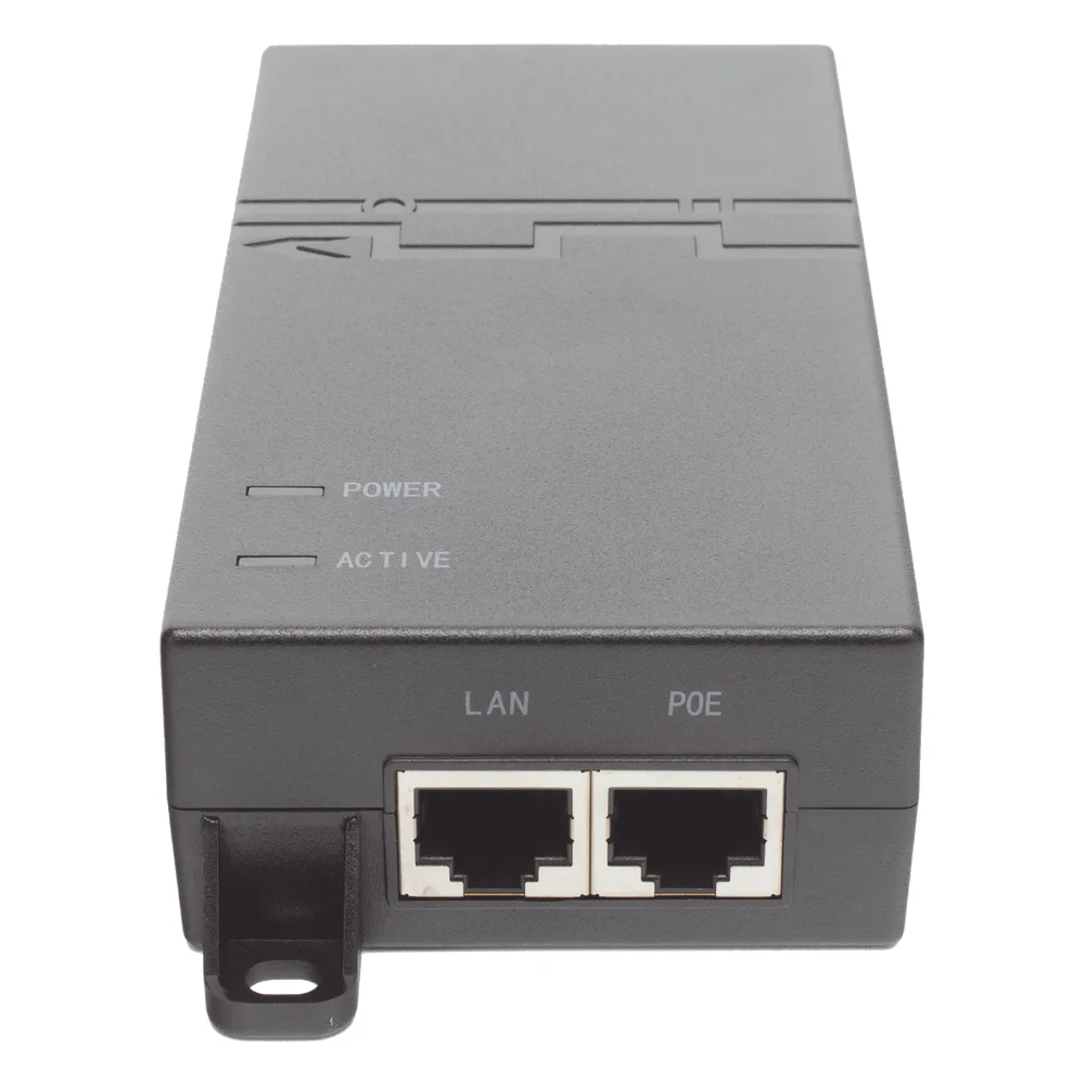 Inyector PoE estándar 30 watts, Compatible Multi-marcas, Detección Inteligente Anti Accidentes (802.3at / Gigabit)