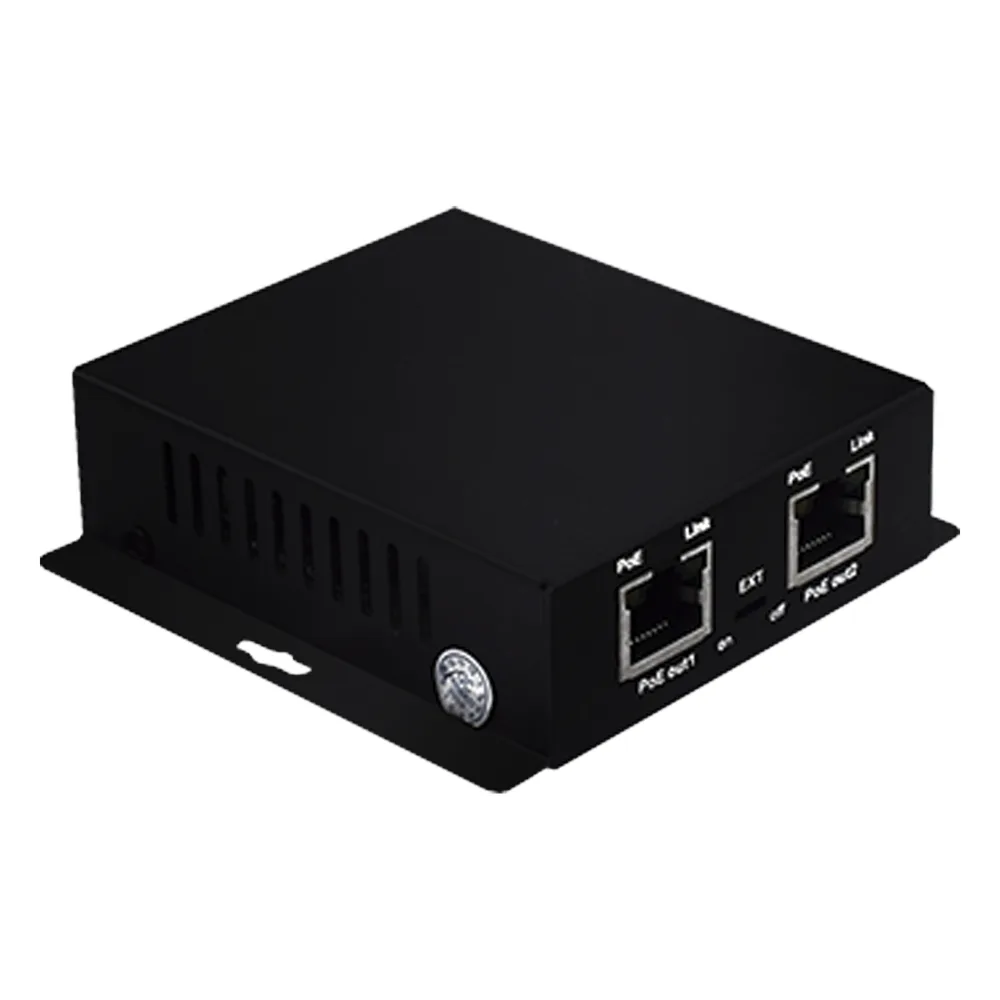 Inyector PoE Extendido Industrial / PoE 802.3 af/at Hasta 30W / Conexión plug and play / Alcance de hasta 250 metros / Aplicaciones CCTV / Alimentación PoE af/at o Vcc 37-57 Vcc – vista 3
