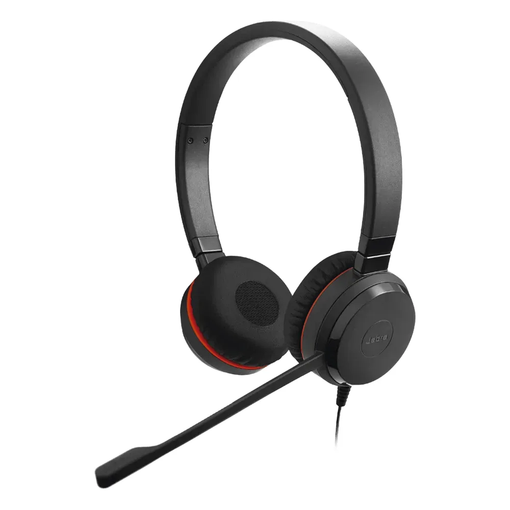 Jabra Evolve 30 Duo con conexión USB / 3.5mm, micrófono con cancelación de ruido y controlador en el cable con botones e indicadores LED (5399-829-309) – vista 2
