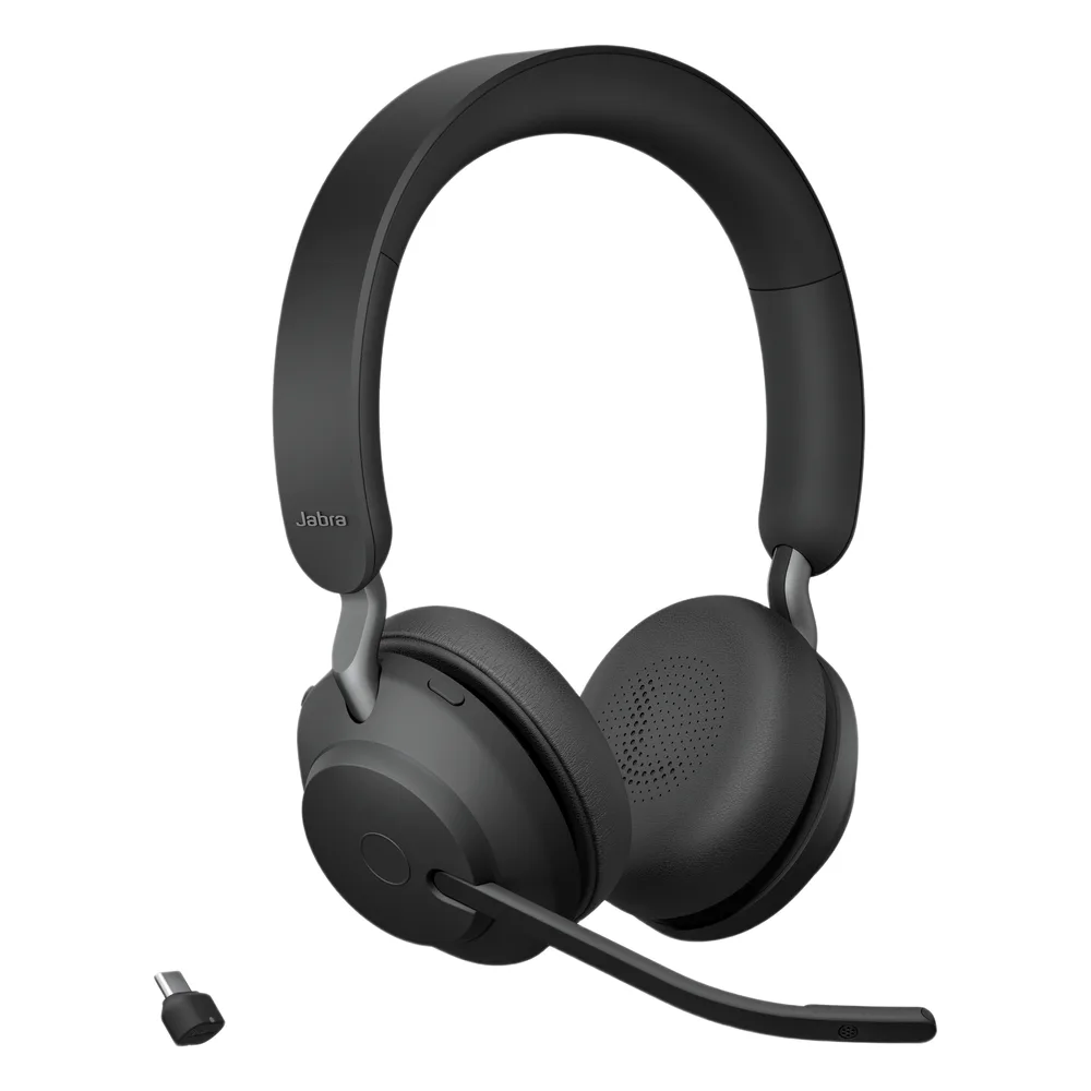 Jabra Evolve2 65, Auricular Stereo Versión MS / Dongle USB-C Link 380c / Cancelación de Ruido (26599-999-899)