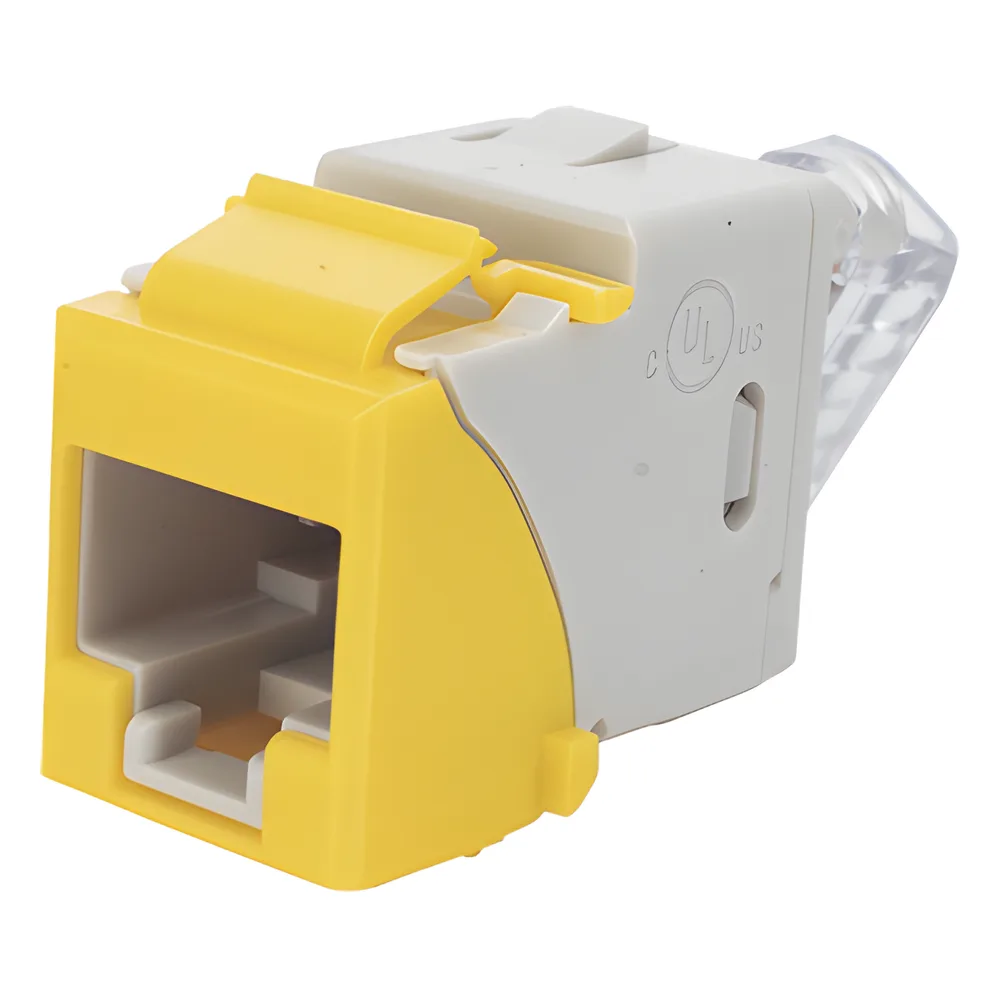 Jack Ultramax Cat6, UTP, Montaje Híbrido en Placa de Pared (Plano y Angulado), Color Amarillo, Punch Down – vista 2