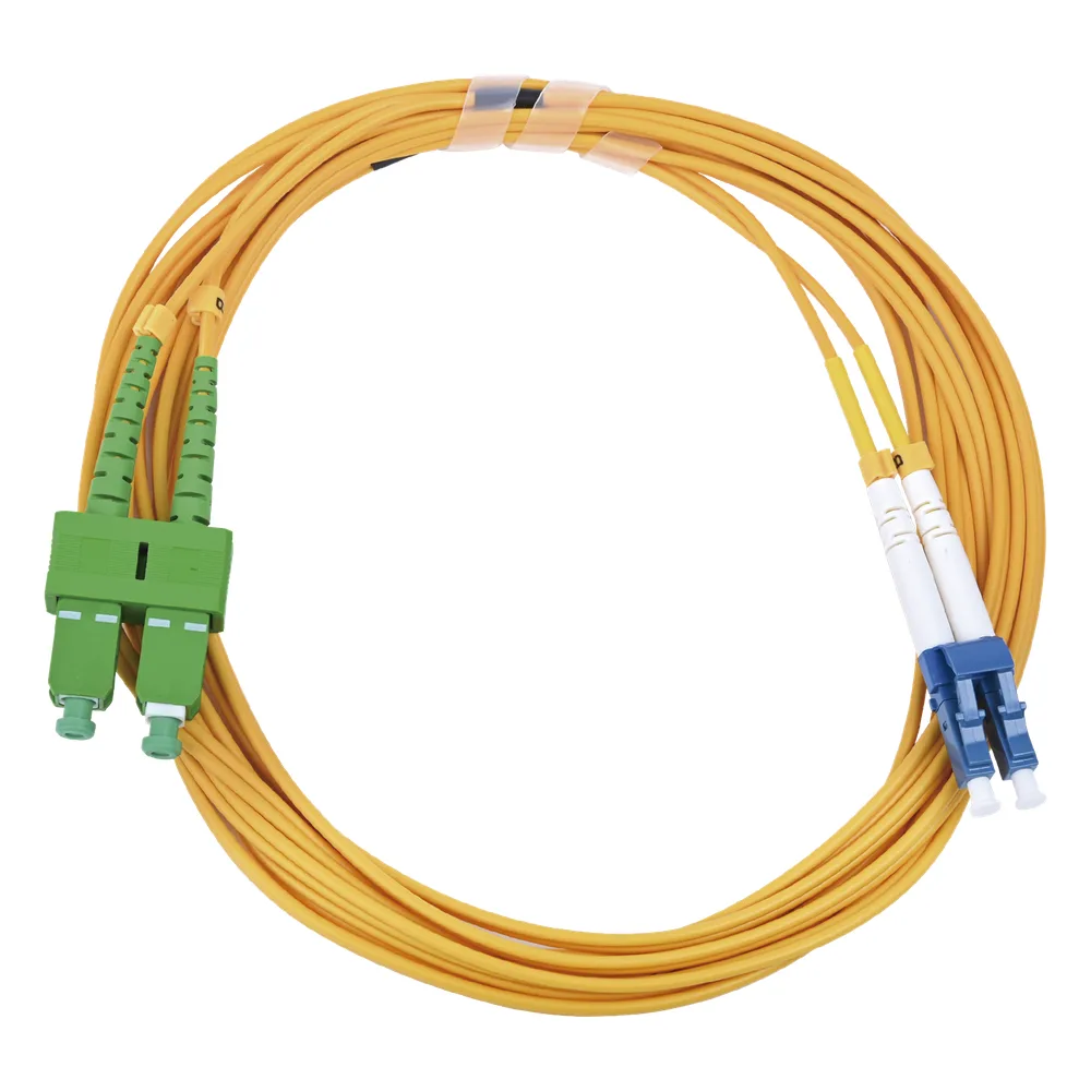 Jumper de Fibra Óptica Monomodo 9/125 LC/UPC-SC/APC, PVC, 2.0 mm, Dúplex, Amarillo, 3 Metros (9.84 Pies)