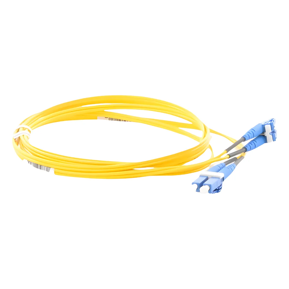 Jumper de Fibra Optica Monomodo 9/125 OS2, LC-LC Duplex, OFNR (Riser), Color Amarillo, 2 Metros (6.56 Pies) – vista 3