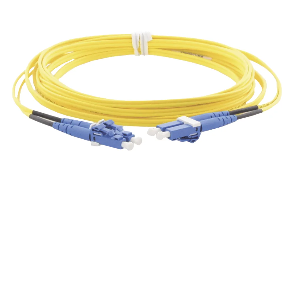 Jumper de Fibra Optica Monomodo 9/125 OS2, LC-LC Duplex, OFNR (Riser), Color Amarillo, 3 Metros (9.84 Pies) – vista 2