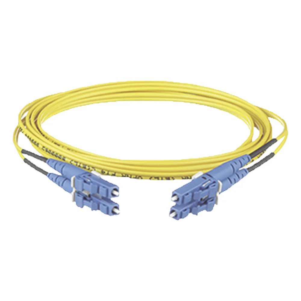 Jumper de Fibra Optica Monomodo 9/125 OS2, LC-LC Duplex, OFNR (Riser), Color Amarillo, 30 Metros (98.43 Pies)