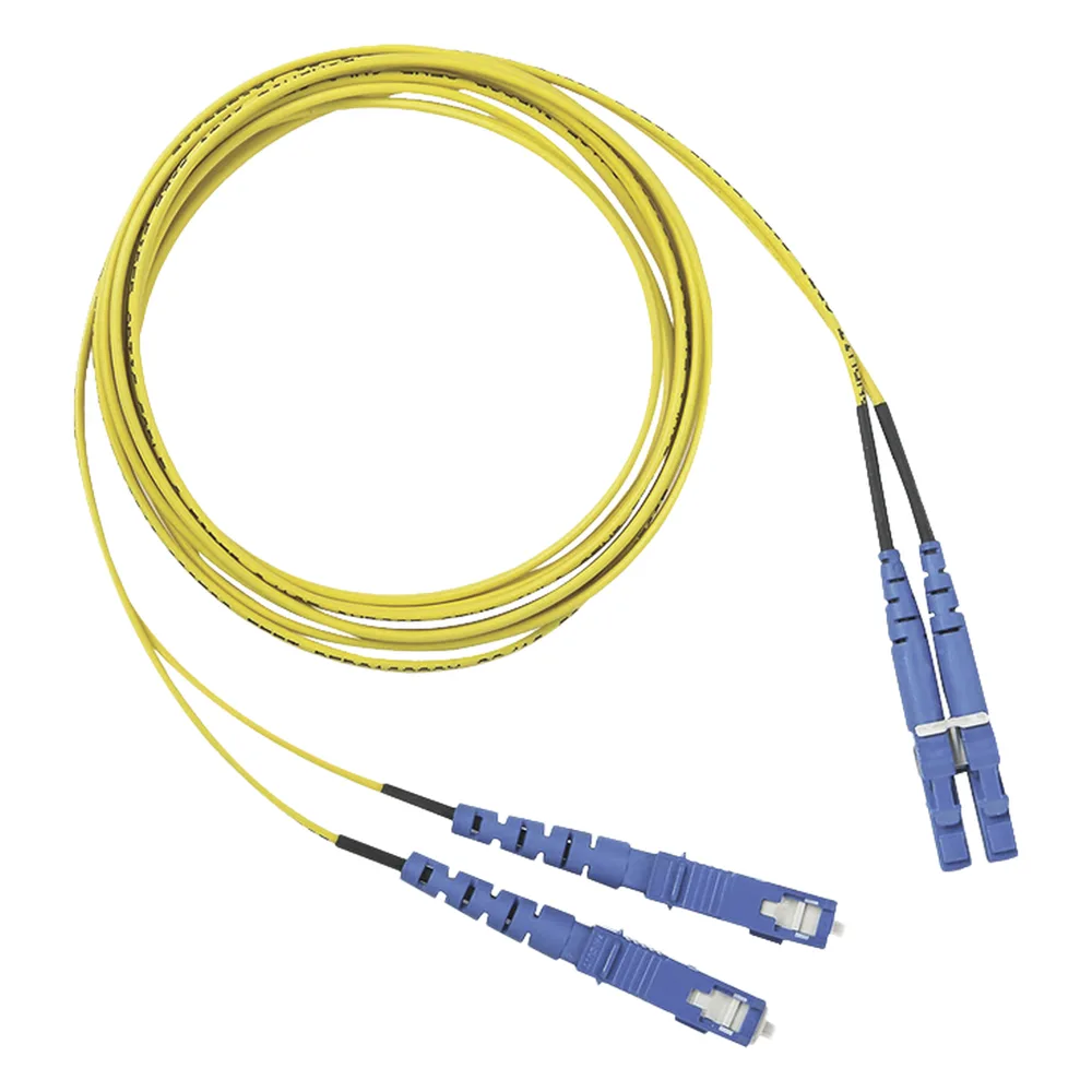 Jumper de Fibra Optica Monomodo 9/125 OS2, LC-SC Duplex, OFNR (Riser), Color Amarillo, 2 Metros (6.56 Pies)