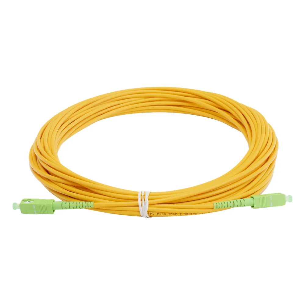 Jumper de Fibra Óptica Monomodo SC/APC - SC/APC Simplex, Color Amarillo, 15 Metros (49.21 Pies)