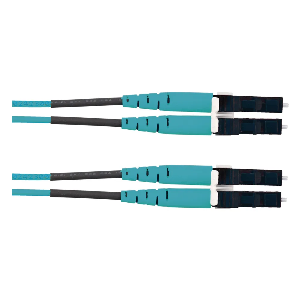 Jumper de Fibra Optica Multimodo 50/125 OM3, LC-LC Duplex, LSZH (Cero Halógenos), Color Aqua, 3 Metros (9.84 Pies) – vista 2