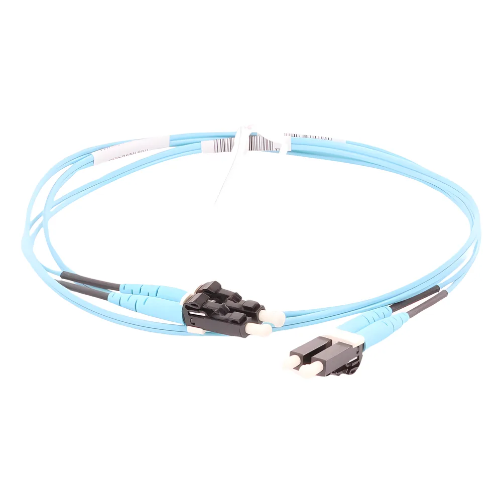 Jumper de Fibra Optica Multimodo 50/125 OM3, LC-LC Duplex, OFNR (Riser), Color Aqua, 2 Metros (6.56 Pies) – vista 2