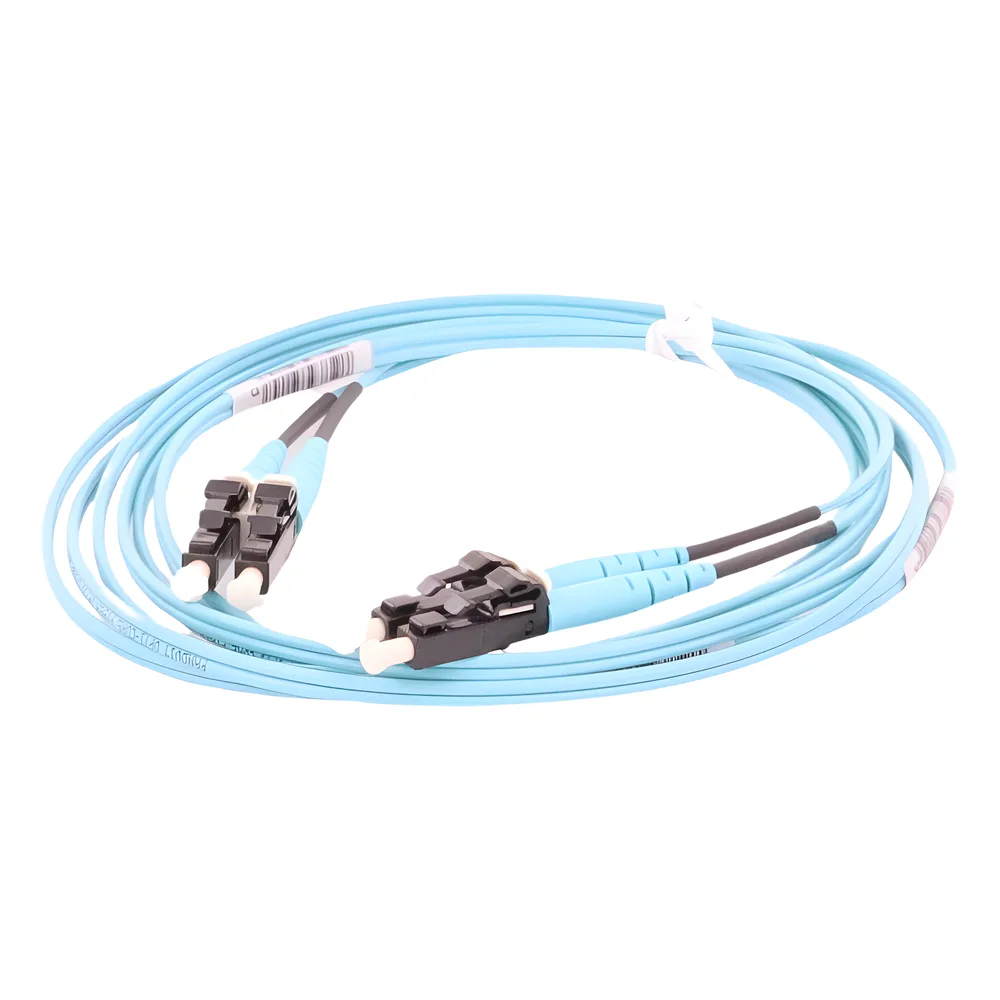 Jumper de Fibra Optica Multimodo 50/125 OM3, LC-LC Duplex, OFNR (Riser), Color Aqua, 2 Metros (6.56 Pies) – vista 3