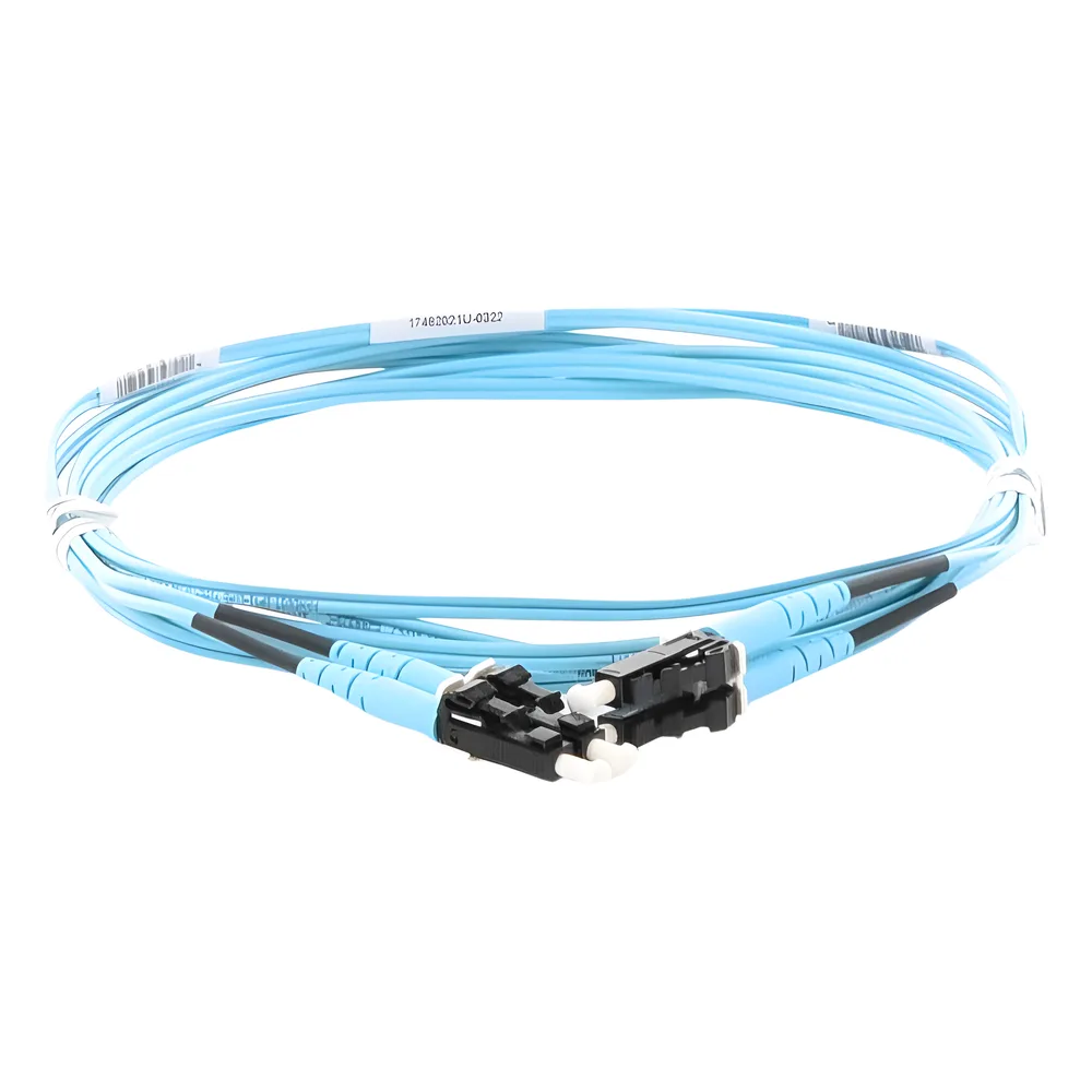 Jumper de Fibra Optica Multimodo 50/125 OM3, LC-LC Duplex, OFNR (Riser), Color Aqua, 3 Metros (9.84 Pies) – vista 3