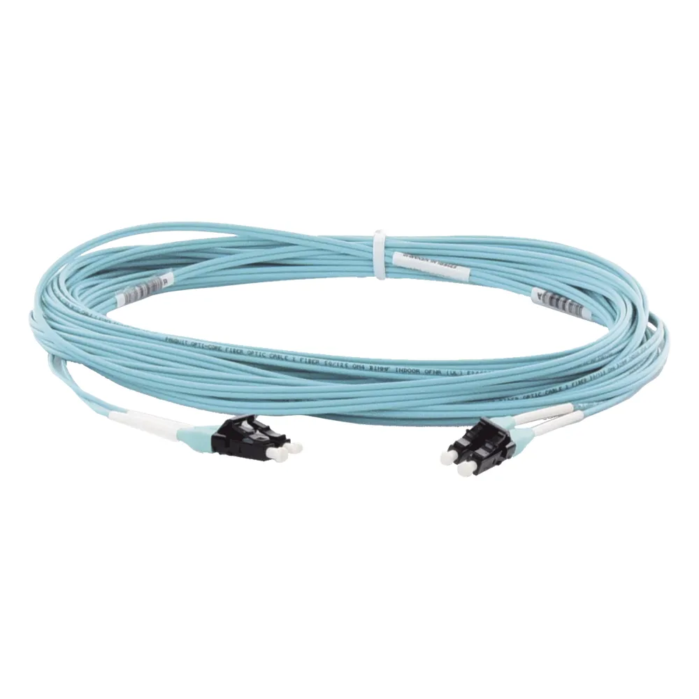 Jumper de Fibra Optica Multimodo 50/125 OM4, LC-LC Duplex, OFNR (Riser), Color Aqua, 10 Metros (32.81 Pies) – vista 2