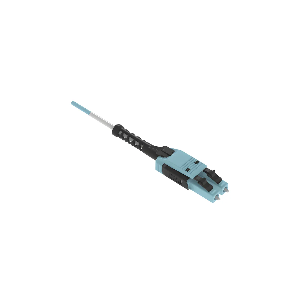Jumper de Fibra Óptica Multimodo 50/125 OM4, LC-LC Uniboot Duplex, LSZH, Color Aqua, 3 Metros (9.84 Pies)