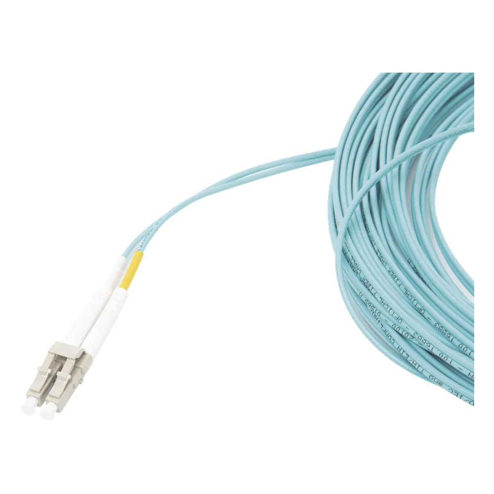 Jumper de Fibra Óptica Multimodo 50/125 XGLO OM3, LC-LC Duplex, OFNR, Color Aqua, 15 Metros (49.21 Pies) – vista 3